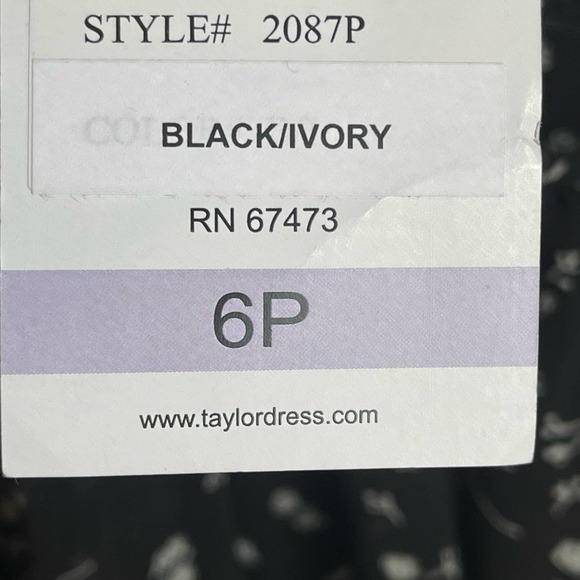 Taylor Womens Floral Tiered Midi Dress Black Women's Size 6P - Picture 7 of 7